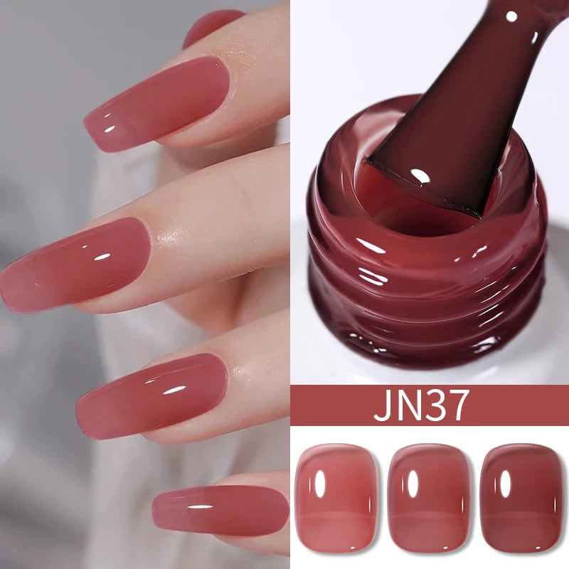 Vernis Gel BORN PRETTY Noir Jelly Nude 10ml - 74 Couleurs Translucide Semi-Permanent UV LED Nail Art DIY Maison