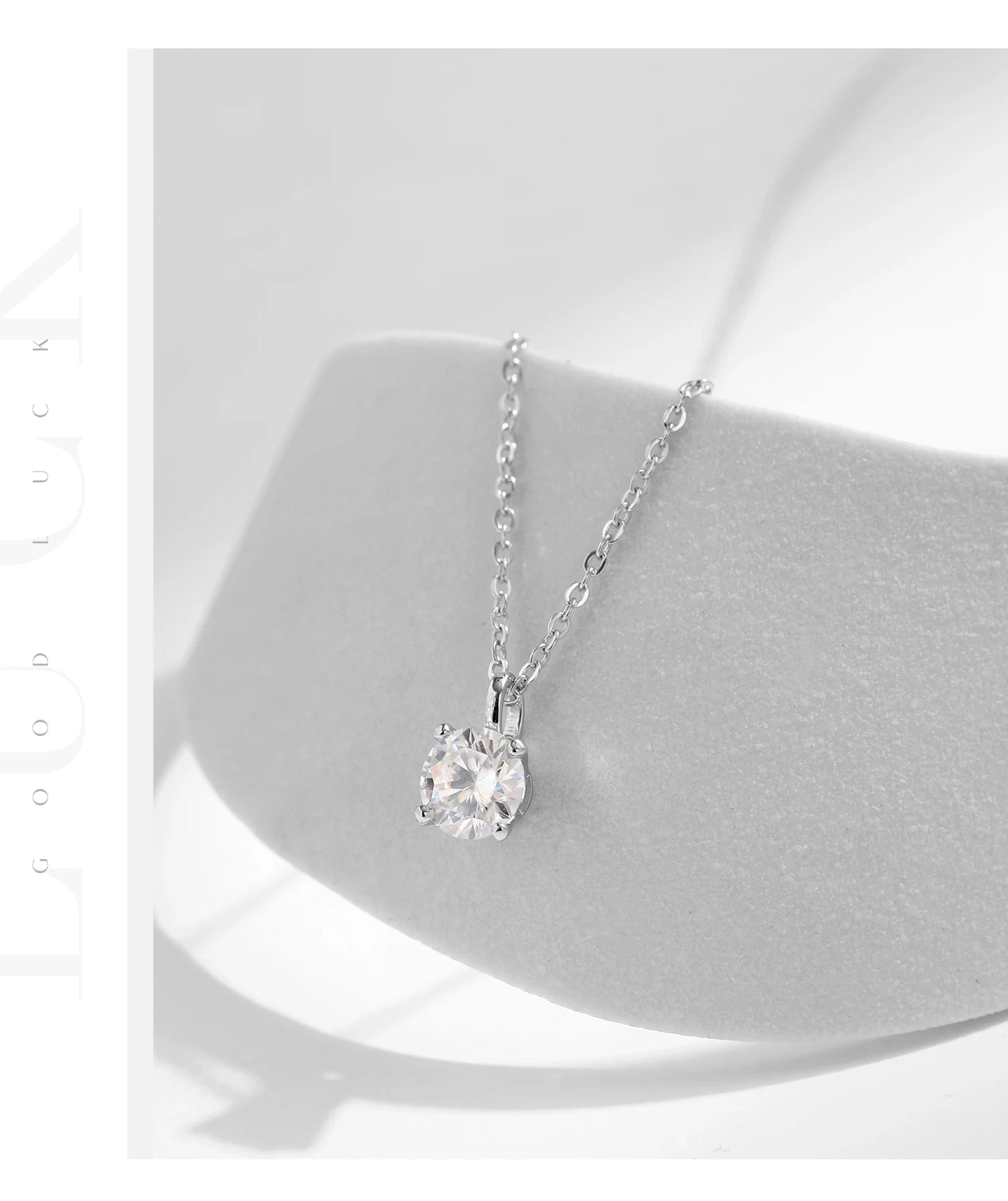 Collier Moissanite 1CT Femme - Pendentif Diamant Lab Argent 925 Mariage
