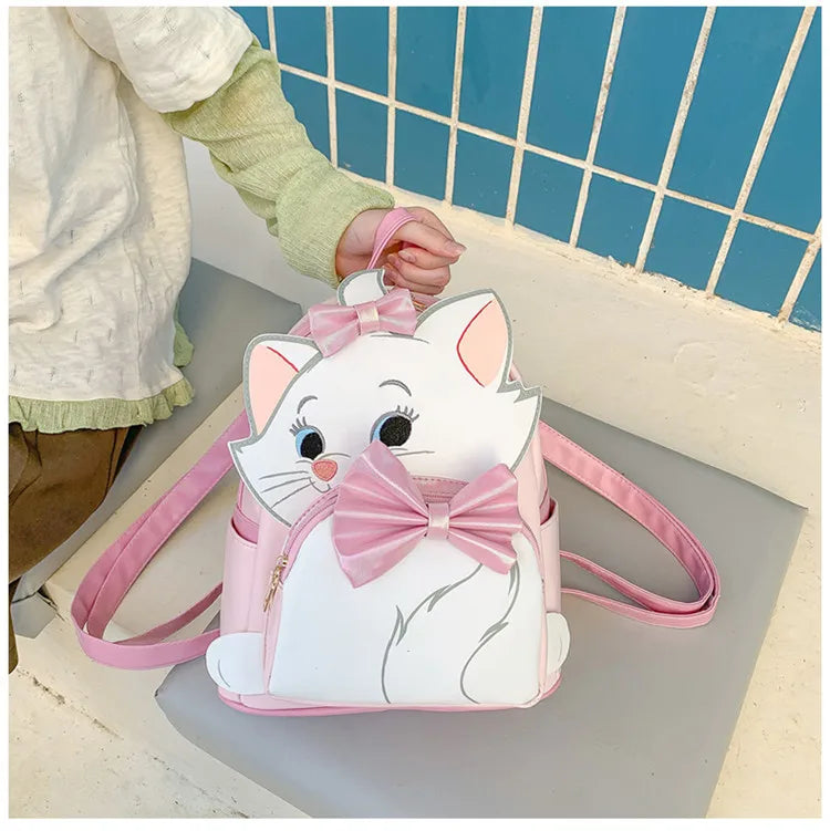 Sac à Dos Enfant Disney Marie & Stitch - Cartable PU Kawaii Fille Casual Outdoor Cadeau Épaules