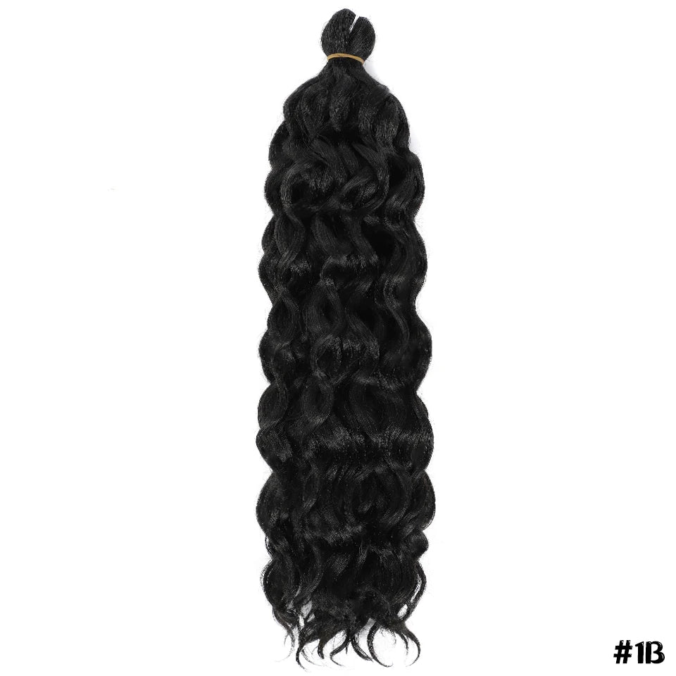 Extension Tresses Hawaii Curly Ocean Wave - Mèches Crochet Synthétiques Afro Bouclées Ombré Rose Water Wave