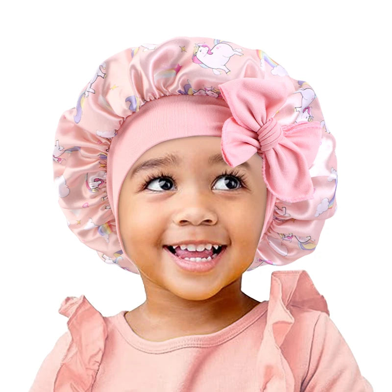 Bonnet Licorne Enfant Coloré - Chapeau Sommeil Élastique Ruban Bébé