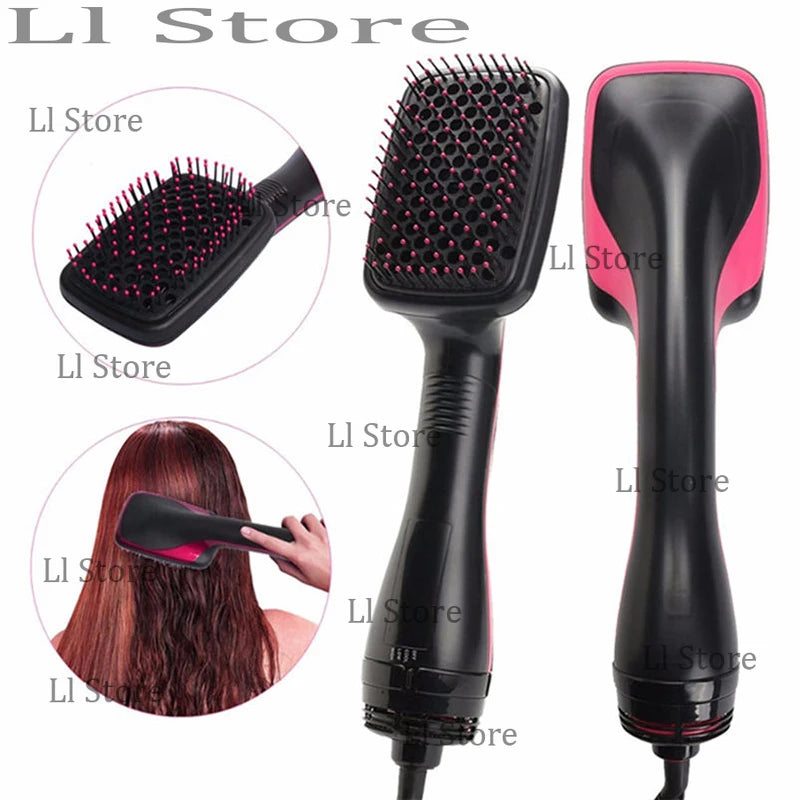 Brosse Sèche-Cheveux Ionique 1 Étape - Lisseur Boucleur Chaud Air Humide Sec Multifonction Coiffage