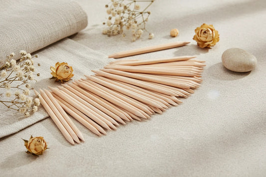 Lot 100pcs Bâtonnets Bois Orange Nail Art - Repousse Cuticules Retrait Manucure Pédicure 110mm Naturel Outil Soin Ongles