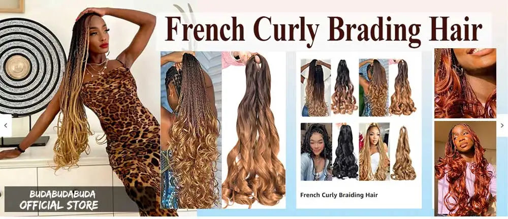 Extension Tresses French Curls Pré-Étirées - Mèches Synthétiques Loose Wave Spiral Curl Haute Température Ombré