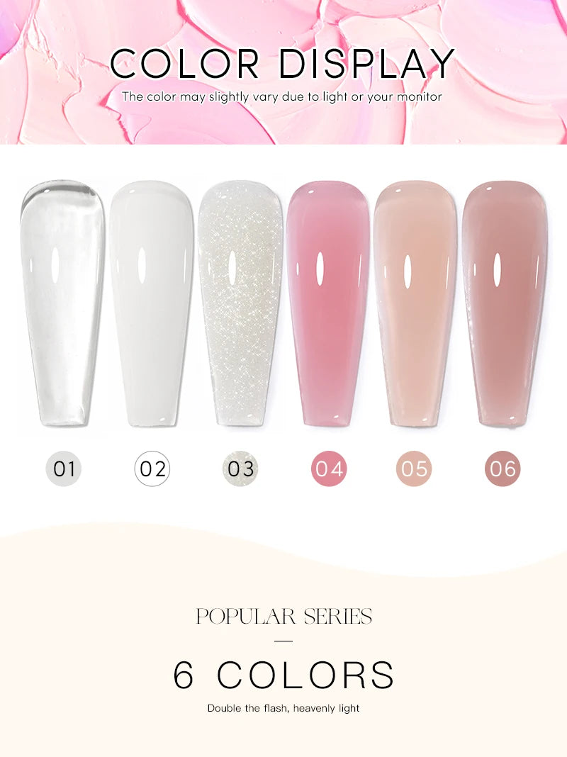 Gel Extension Ongles 15ml Poly Gel Acrylique UV LED Construction Rapide Modèle Cristal Sans Douleur Vernis Colle