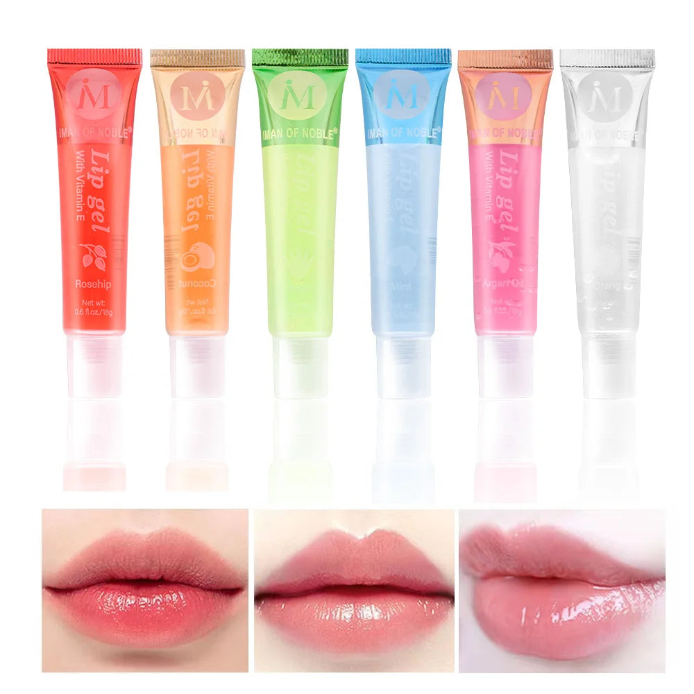 Set 6 Gloss Lèvres Parfum Fruité Aqueux - Gel Transparent Hydratant Brillant Maquillage Lèvres Femme