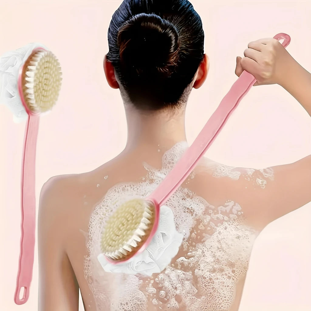 Brosse Exfoliante Corps Douche Manche Long - Gommage Peau Massage Nettoyage Dos Accessoire Salle de Bain Souple