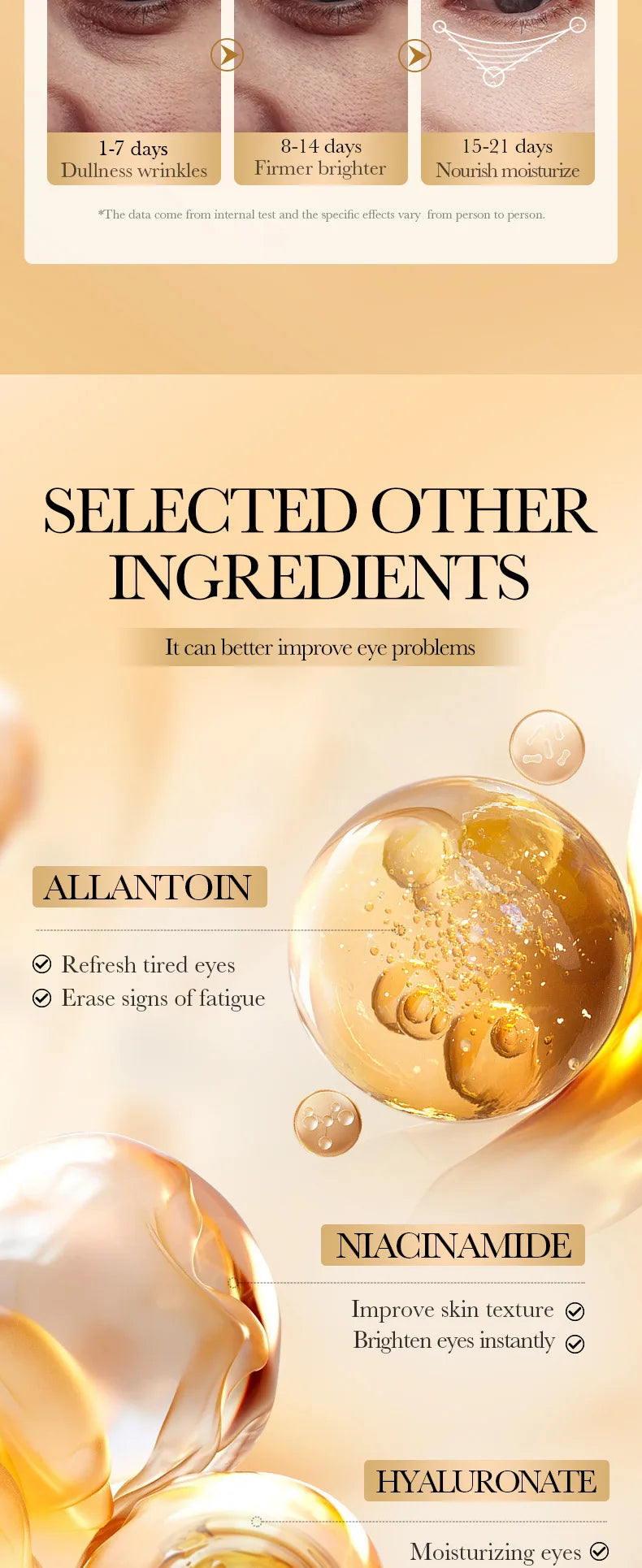 Masques Yeux Collagène SADOER 60pcs - Patchs Anti-Cernes Anti-Rides Hydratants