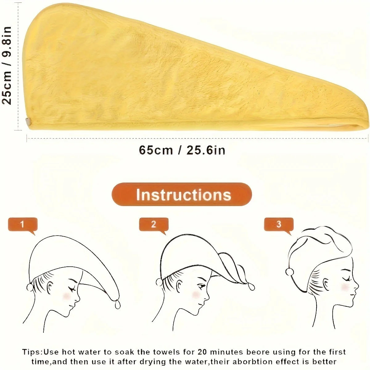 Serviette Cheveux Microfibre Turban Séchage Rapide - Ultra Absorbante Soin Doux Cheveux Frisés Abîmés Bonnet Séchoir Femme