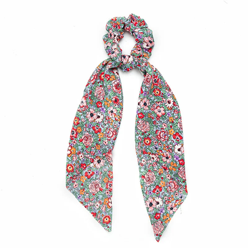 Lot 3pcs Chouchous Cheveux Long Ruban Noué Femme Fille - Élastiques Queue de Cheval Bandeau Accessoires Mode