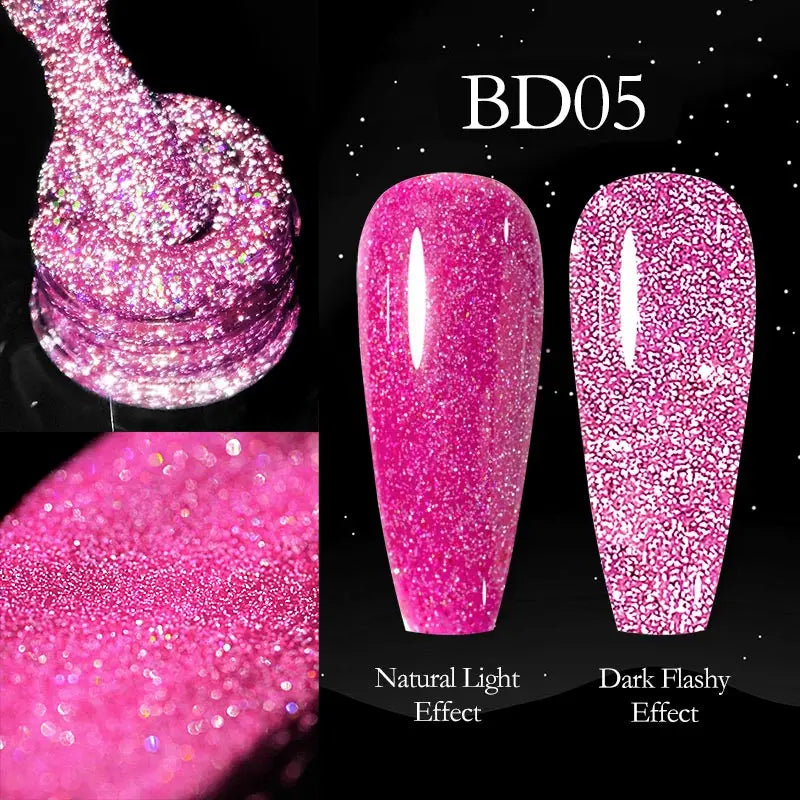 Vernis Gel Ongles Paillettes Réfléchissantes VENALISA - Néon Couverture Complète UV Manucure Nail Art