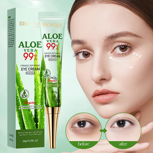 Crème Contour Yeux BIOAQUA Aloe Vera - Anti-Cernes Poches Anti-Âge Rides Hydratant Soin Yeux