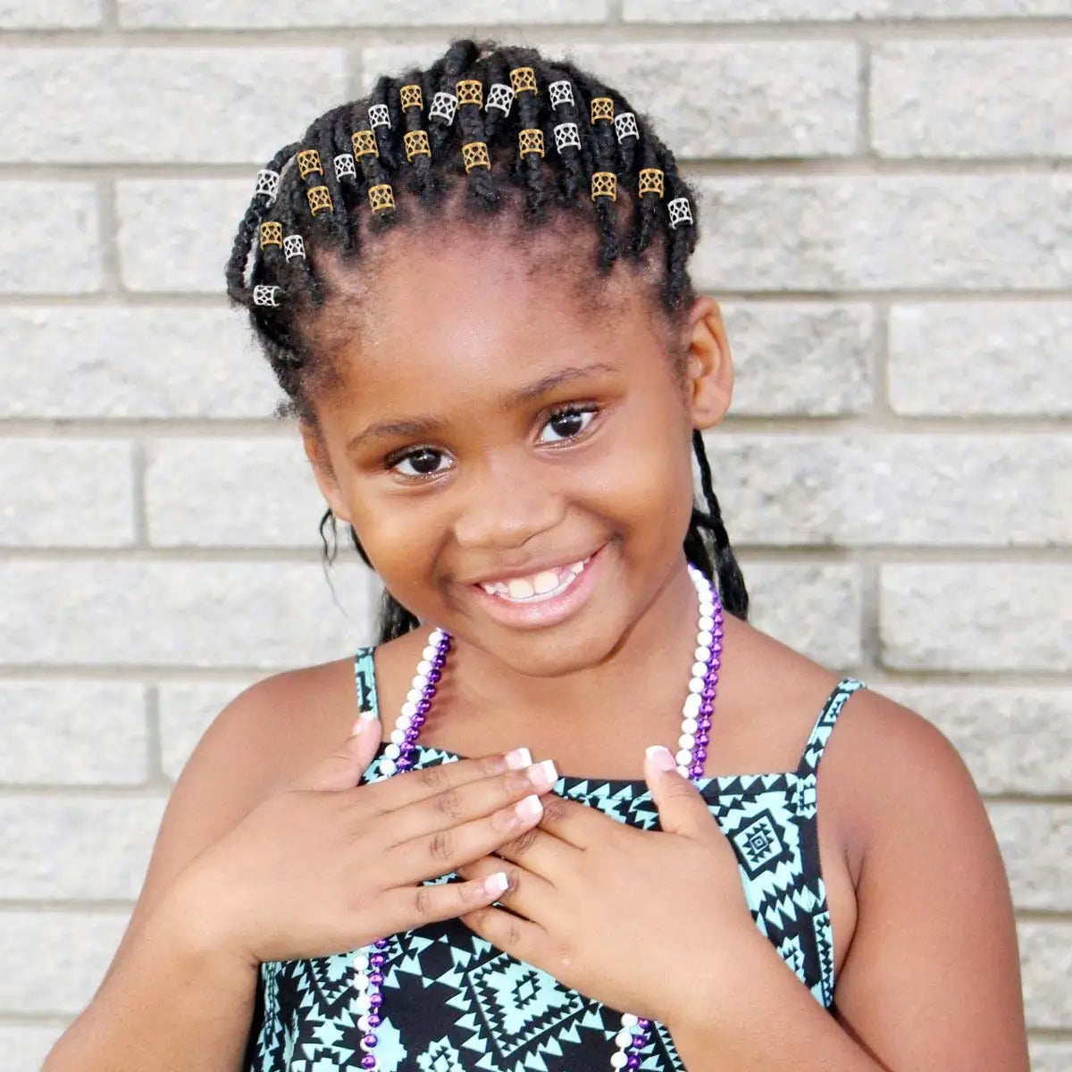 Anneaux Clips Dreadlocks Or Argent Multicolore - Perles Tresses Ajustables Bijoux Cheveux Ornements Accessoires Coiffure