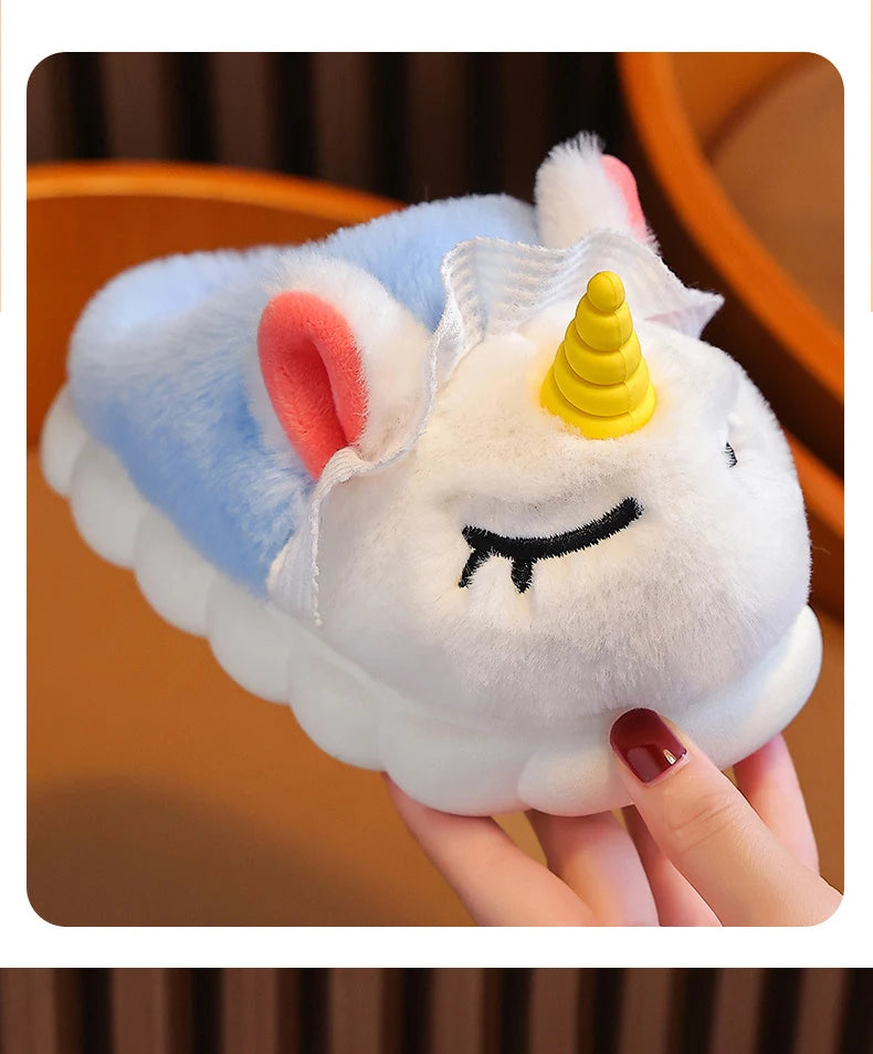 Chaussons Coton Enfants 2024 Automne Hiver - Pantoufles Chaudes Antidérapantes Garçons Filles