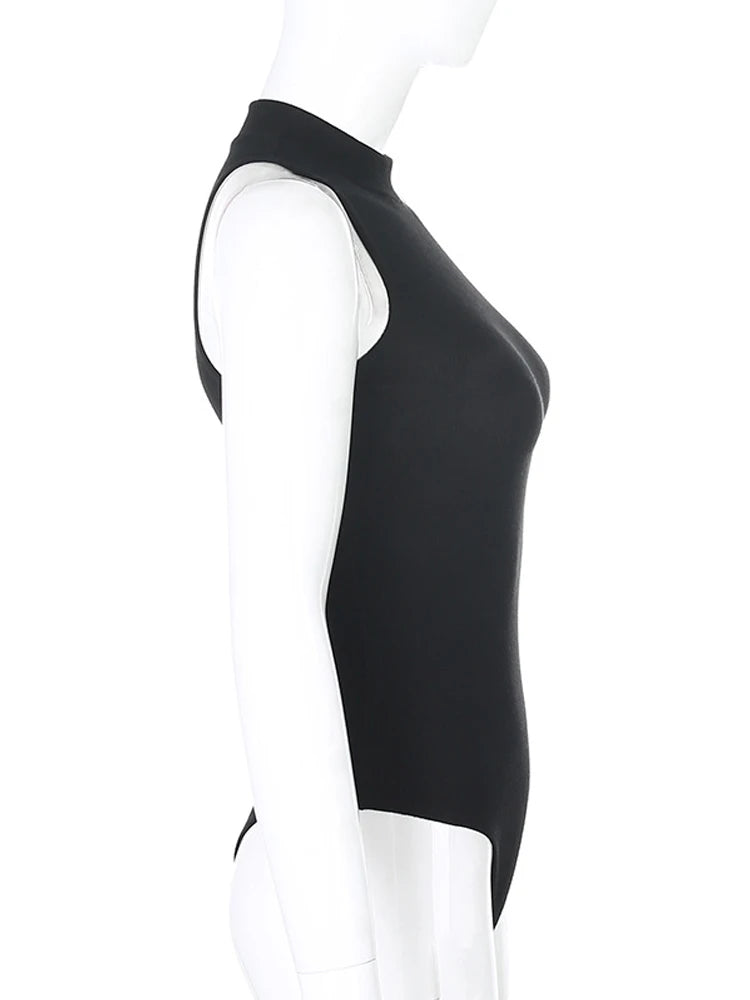 Combinaison Bodysuit Noir Femme - Style Gothique Y2K Streetwear