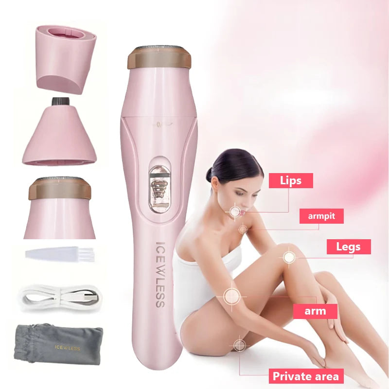 Épilateur Électrique Femme Indolore Portable - Rasoir Dame Tondeuse Corps Aisselles Bikini Bras Jambes Visage Sans Douleur