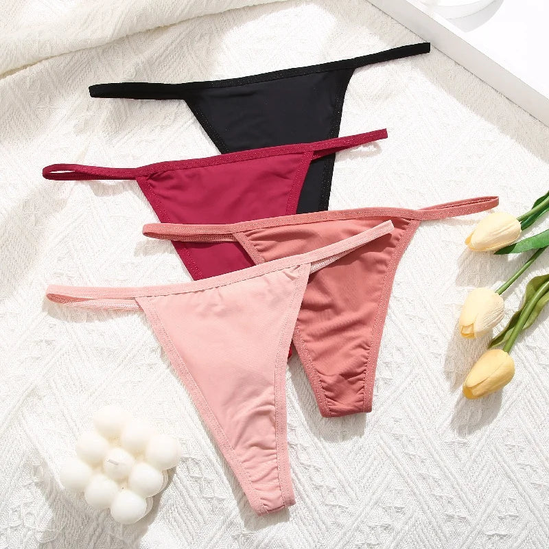 Lot 6 Culottes Coton Femme - Strings Taille Basse Sans Couture | Lingerie Sexy Respirante