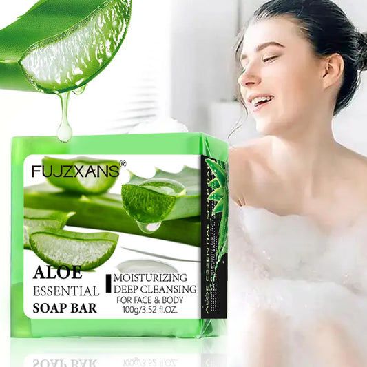 Savon Aloe Vera Visage 100g - Pain Nettoyant Hydratant Artisanal Huiles Essentielles Corps Visage Beauté Naturel