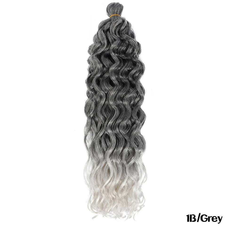 Extension Tresses Hawaii Curly Ocean Wave - Mèches Crochet Synthétiques Afro Bouclées Ombré Rose Water Wave