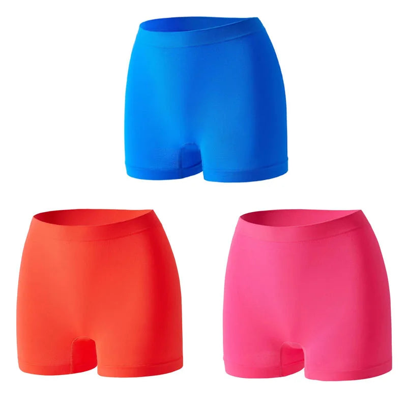 Lot de 3 Culottes Femme Taille Haute Seamless - Shorty Anti-Frottement Gainant Sport