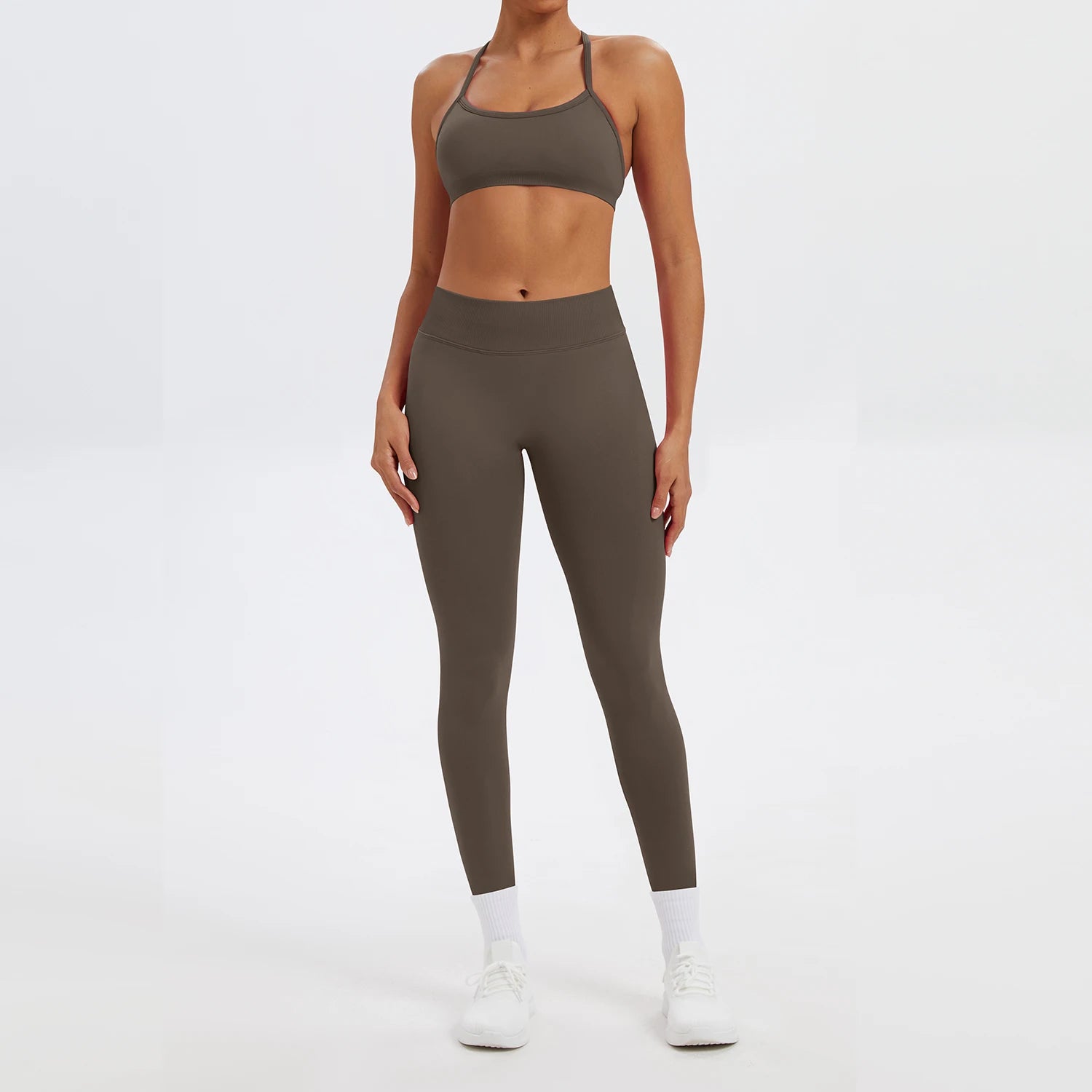 Ensemble Sport Femme 2 Pièces Sans Coutures – Top & Legging Yoga