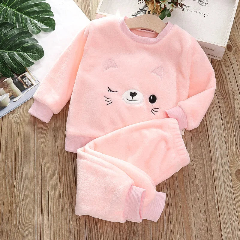 Ensemble Pyjama Enfant Flanelle Polaire - Vêtement Nuit Chaud