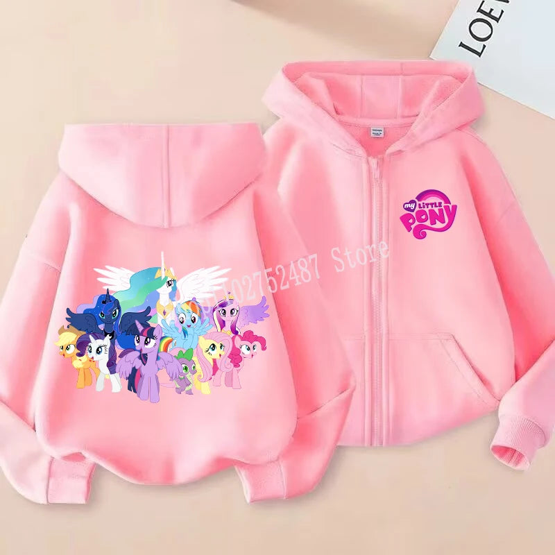 Gilet à Capuche Licorne My Little Pony - Veste Zippée Fille Printemps Automne