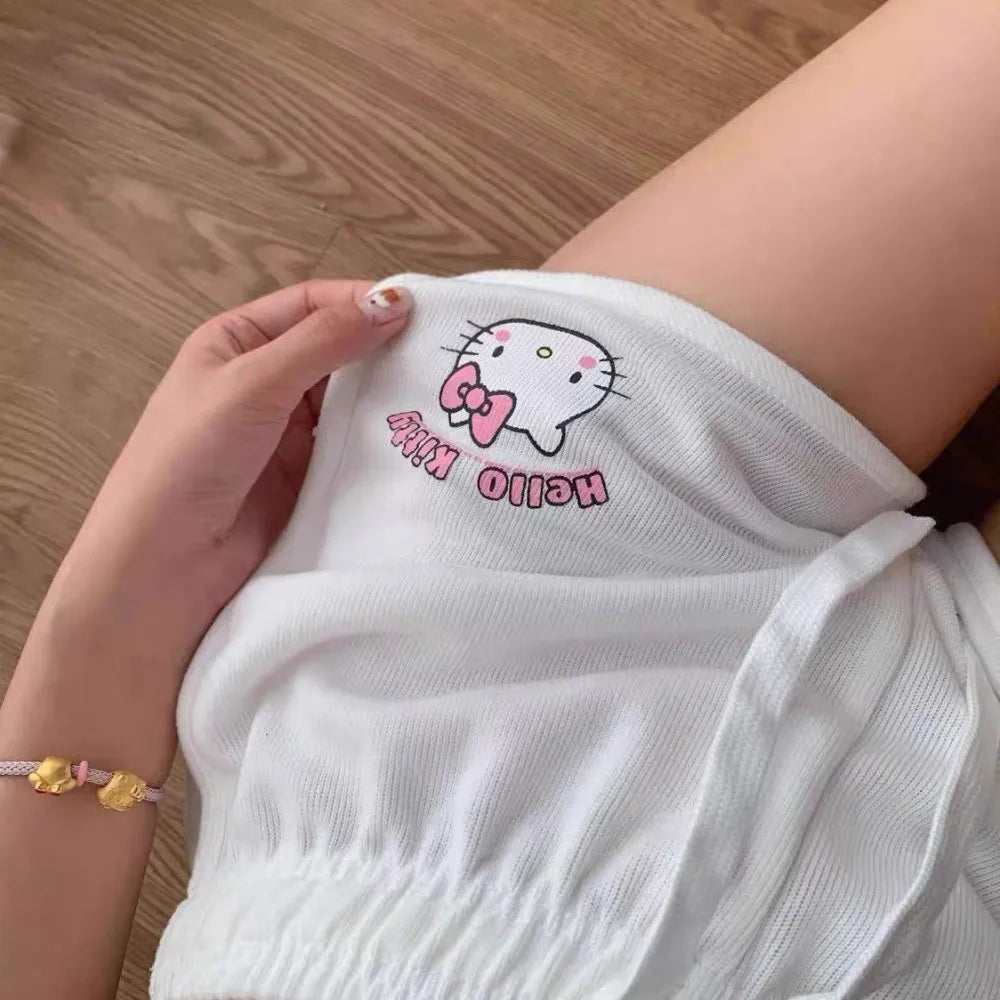 Pyjama Hello Kitty Sanrio Femme - Ensemble Débardeur Short Plage Été Kawaii