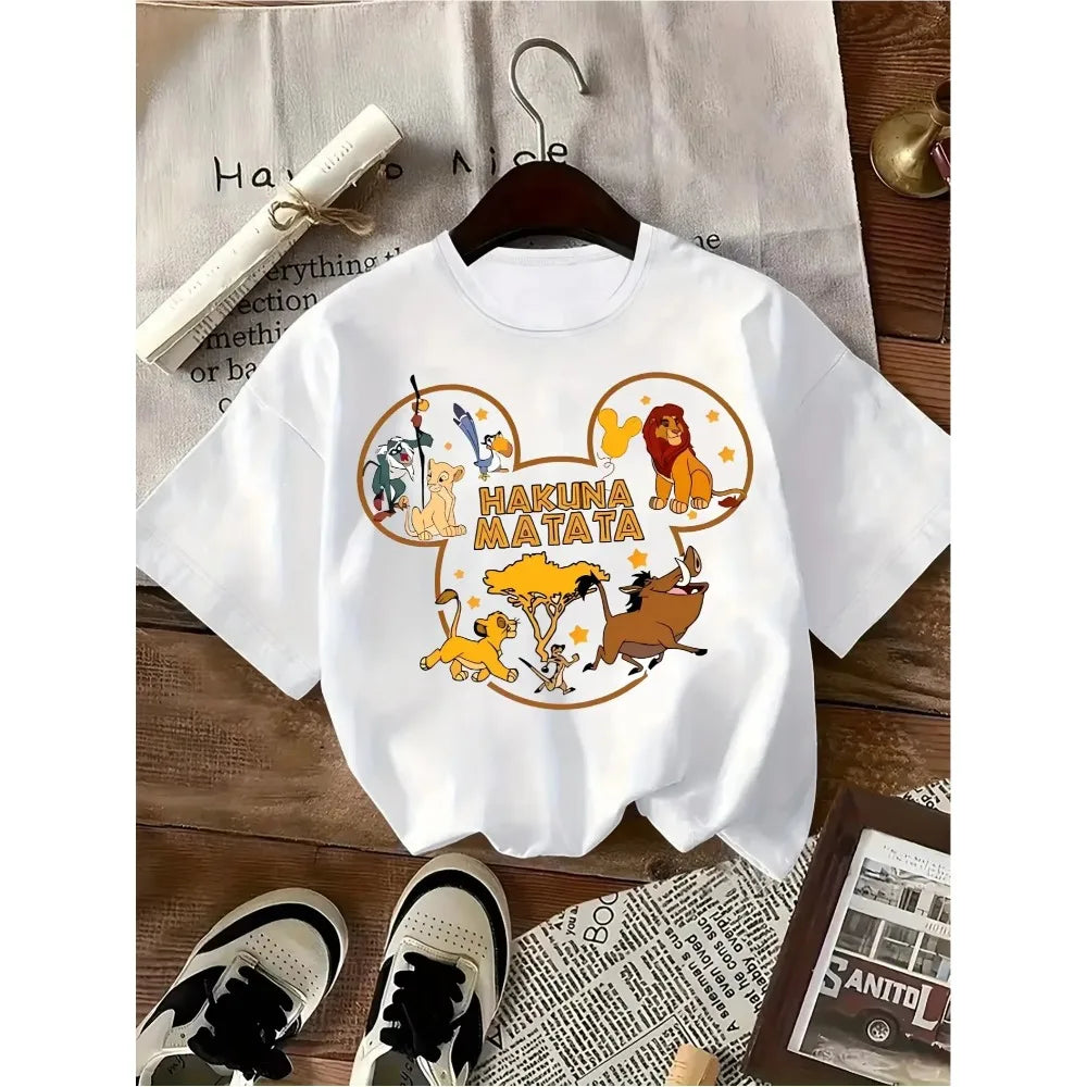 T-Shirt Femme Disney Le Roi Lion Hakuna Matata - Coton Col Rond Manches Courtes Été