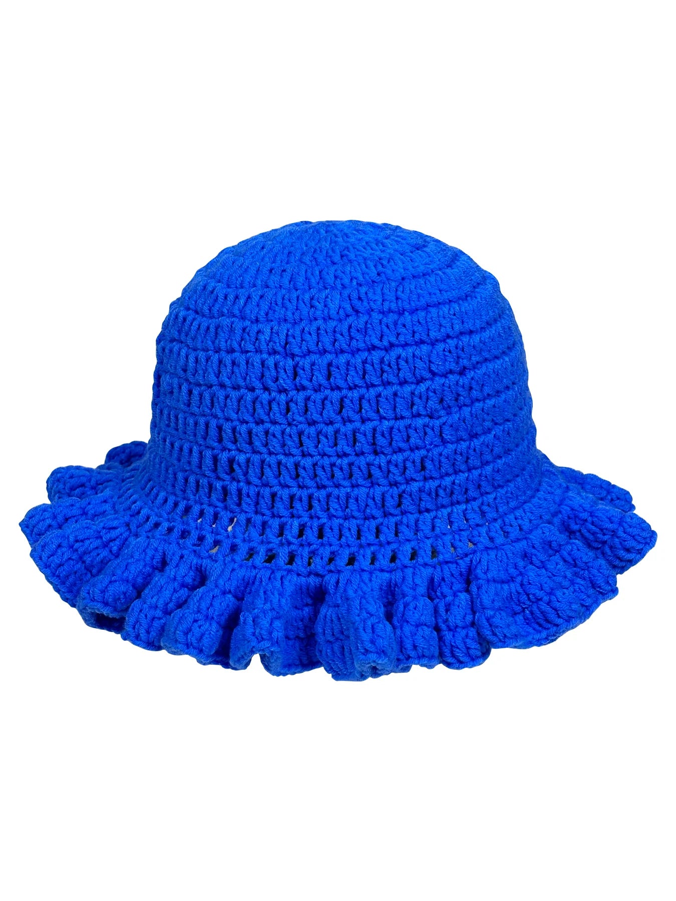 Chapeau Bob Tricoté Moelleux Femme - Bonnet Crochet Ajouré avec Volants Style Pêcheur pour Automne Hiver