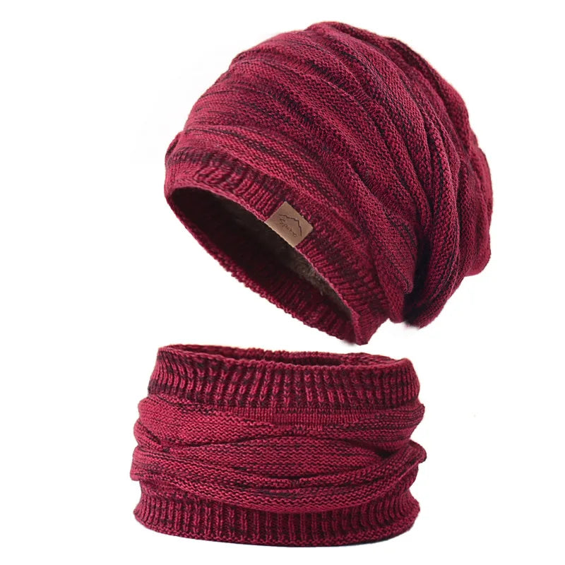 Ensemble Bonnet Écharpe Hiver Femme - Bonnet Tricoté Chaud Doublure Fourrure