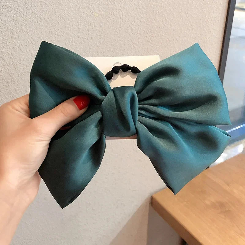 Grands Nœuds Soie Élastiques Cheveux - Chouchous Larges Clips Barrettes Femme Fille Accessoires Cheveux Caoutchouc