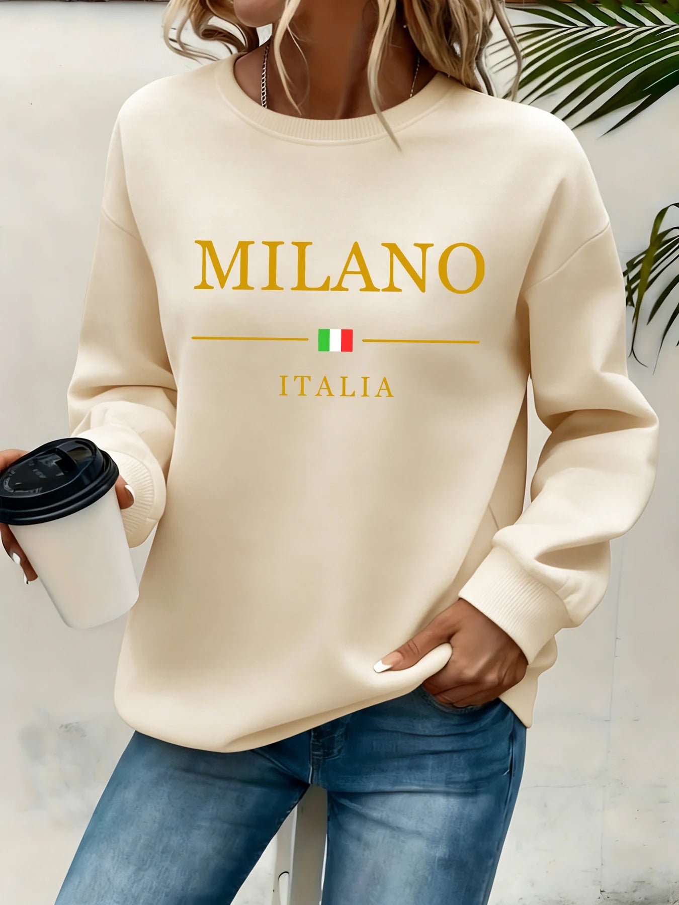 Sweatshirt Femme Milano Italien - Col Rond Chaud Streetwear