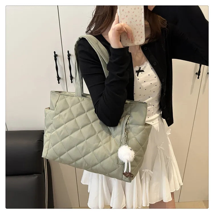 Sac Tote Rectangulaire Femme Style Coréen - Grande Capacité Épaule Travail Léger