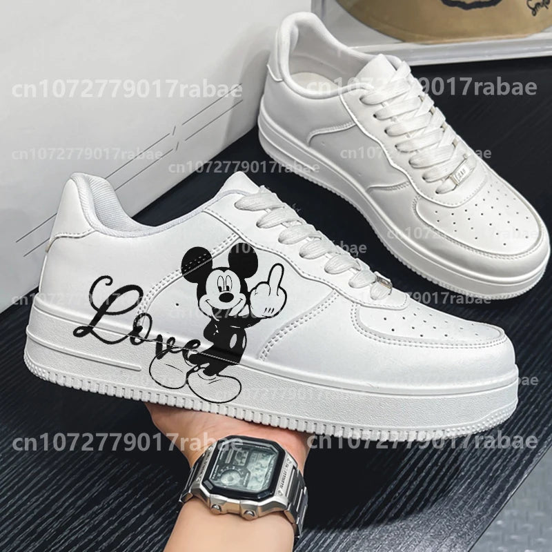 Baskets Mickey Minnie Mouse Adulte - Sneakers Plateforme Graffiti 3D Unisexe Skateboard