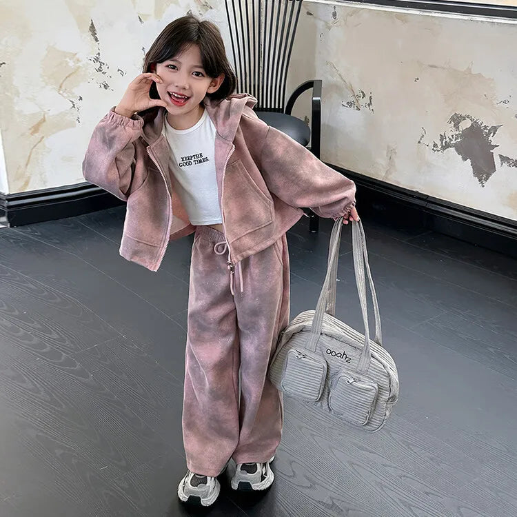 Ensemble Sport Fille Tie-Dye - Veste + Pantalon Ado