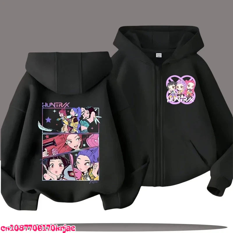 Sweat à Capuche Demon Slayer Enfant - Zip Kimetsu no Yaiba Garçon Fille 3-14 Ans