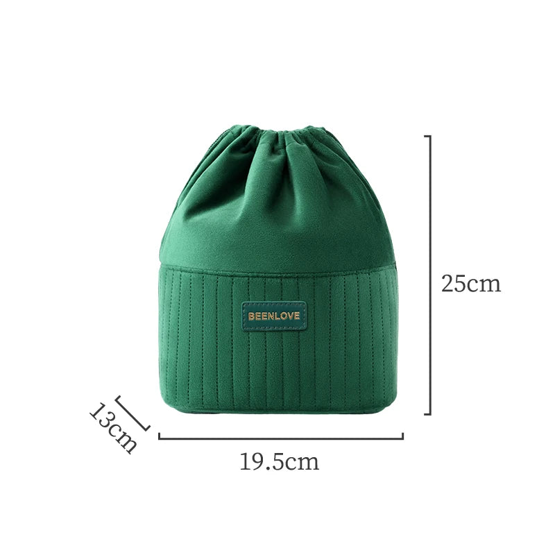 Sac Cosmétique en Velours Grande Capacité Trousse de Maquillage Voyage Multifonctionnelle Portable avec Zip Élégant pour Usage Quotidien