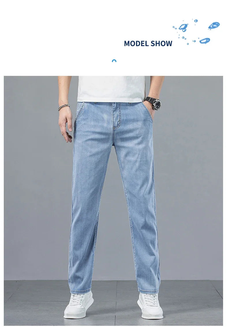 Jean Lyocell Ultra-Léger Homme - Coupe Large Droite Été 2026