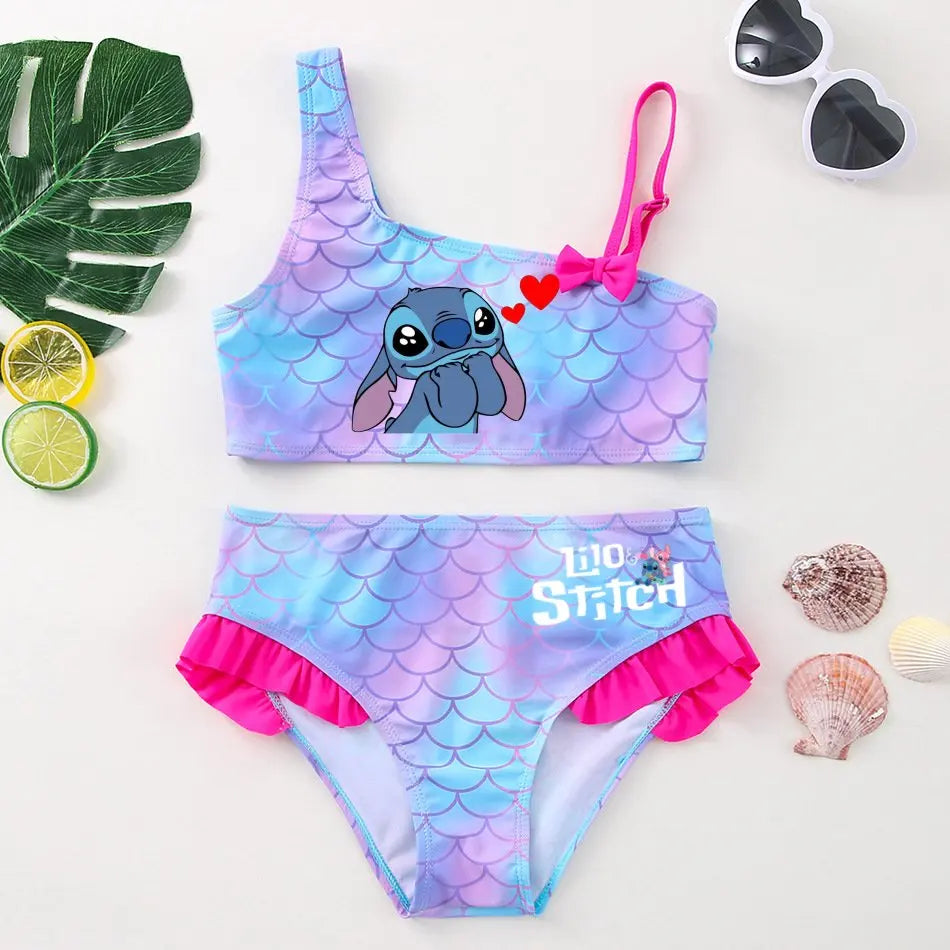 Maillot de Bain Fille Lilo & Stitch Sirène 2 Pièces - Bikini Été