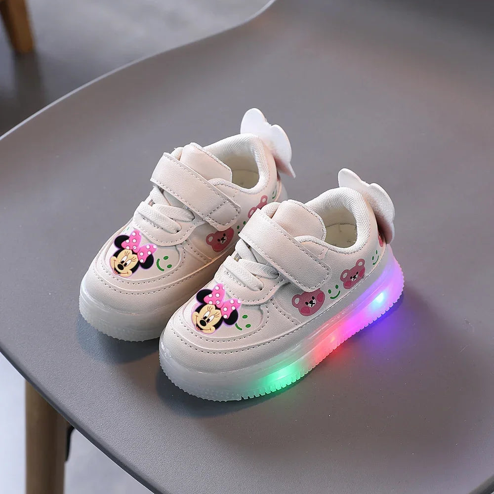 Baskets Mickey Mouse Lumineuses Enfant - Chaussures Sport LED Disney