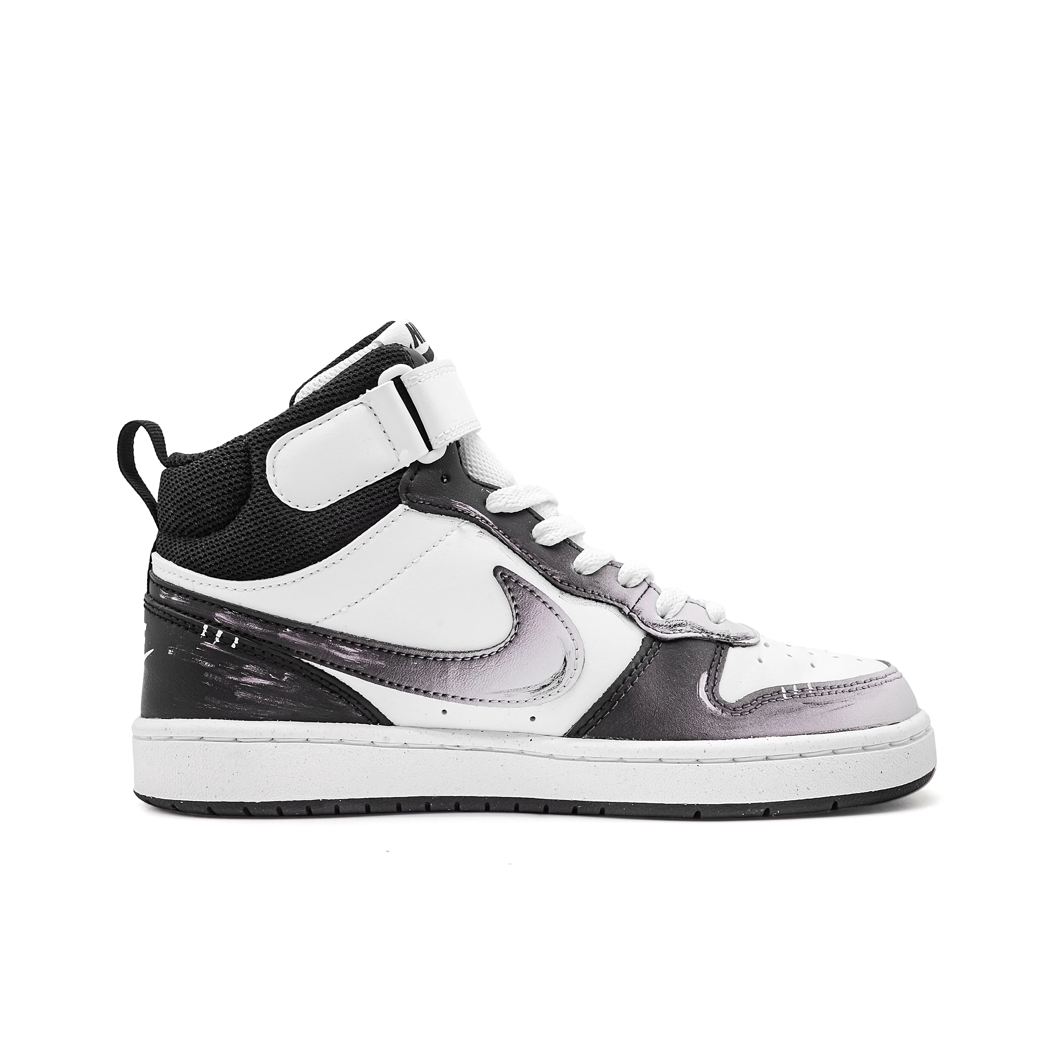 Sneakers Nike Court Borough 2 Bear Meow Unisexe – Cuir Antidérapant Mi-Montante