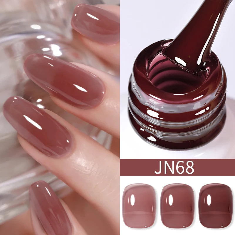 Vernis Gel BORN PRETTY Noir Jelly Nude 10ml - 74 Couleurs Translucide Semi-Permanent UV LED Nail Art DIY Maison
