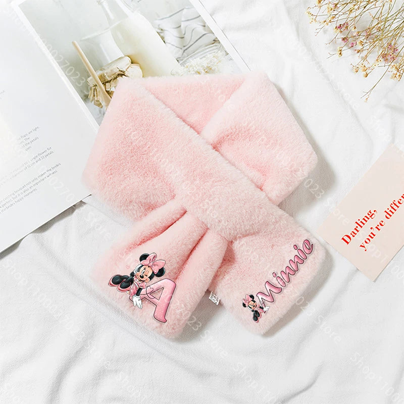 Ensemble Bonnet Écharpe Gants Minnie Mouse Enfant Hiver - Set 3 Pièces Tricoté Chaud Fille Cadeau