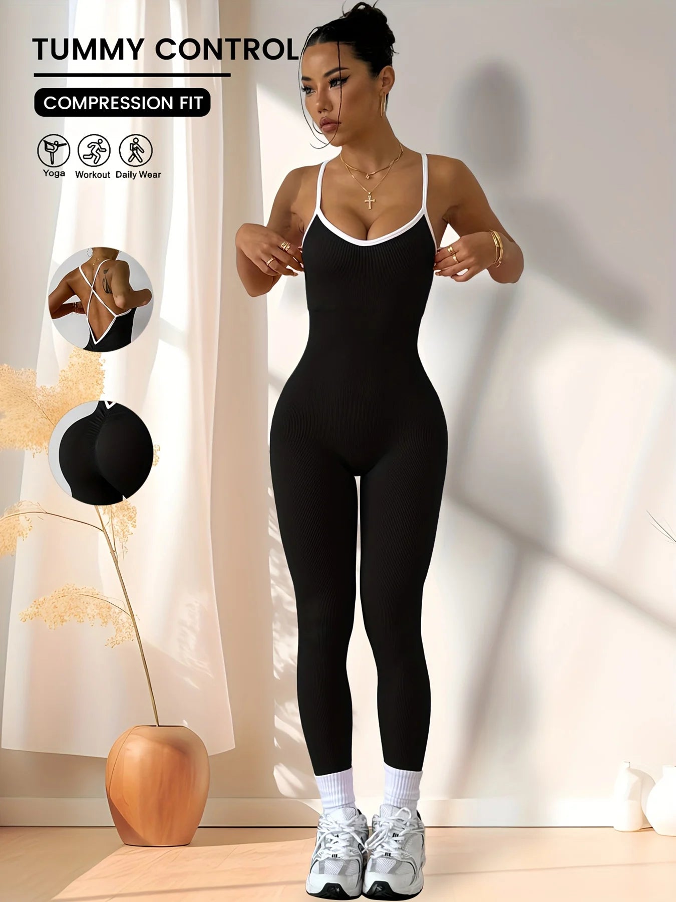 Combinaison Sport Femme Rose - Body Fitness Yoga Running Une Pièce