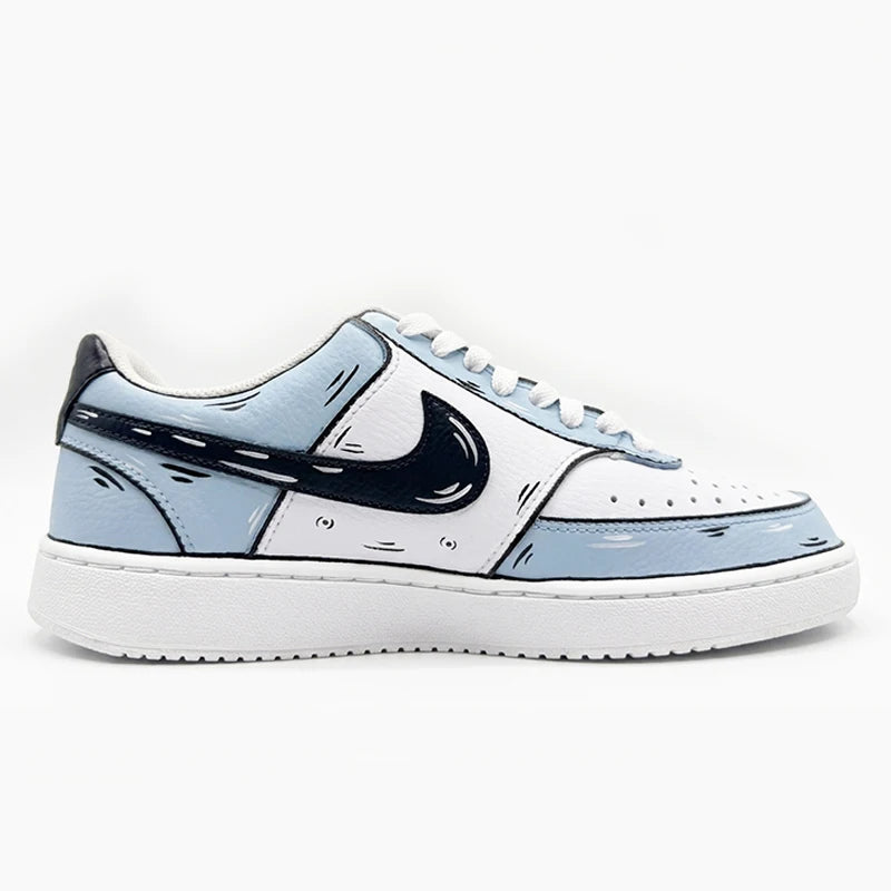 Sneakers Nike Court Vision Custom – Design Lignes Couple Unisexe Rétro Basse
