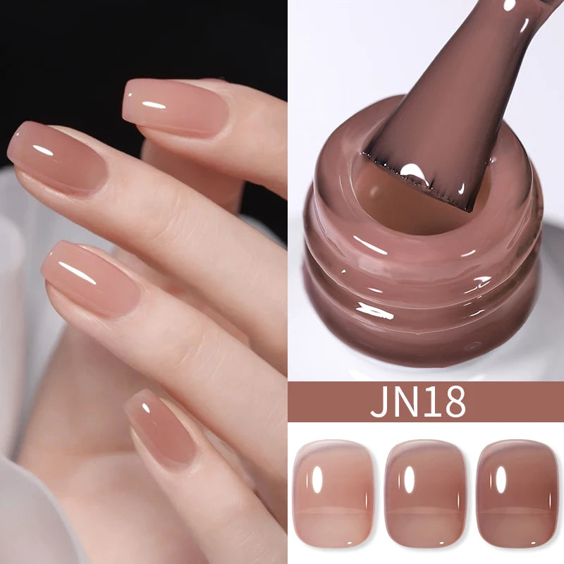 Vernis Gel BORN PRETTY Noir Jelly Nude 10ml - 74 Couleurs Translucide Semi-Permanent UV LED Nail Art DIY Maison