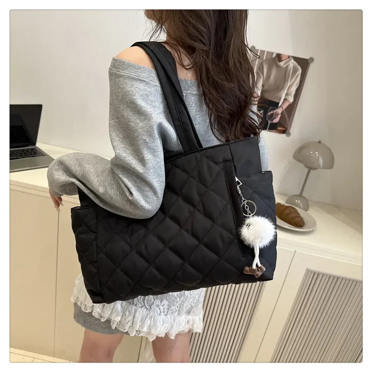 Sac Tote Rectangulaire Femme Style Coréen - Grande Capacité Épaule Travail Léger