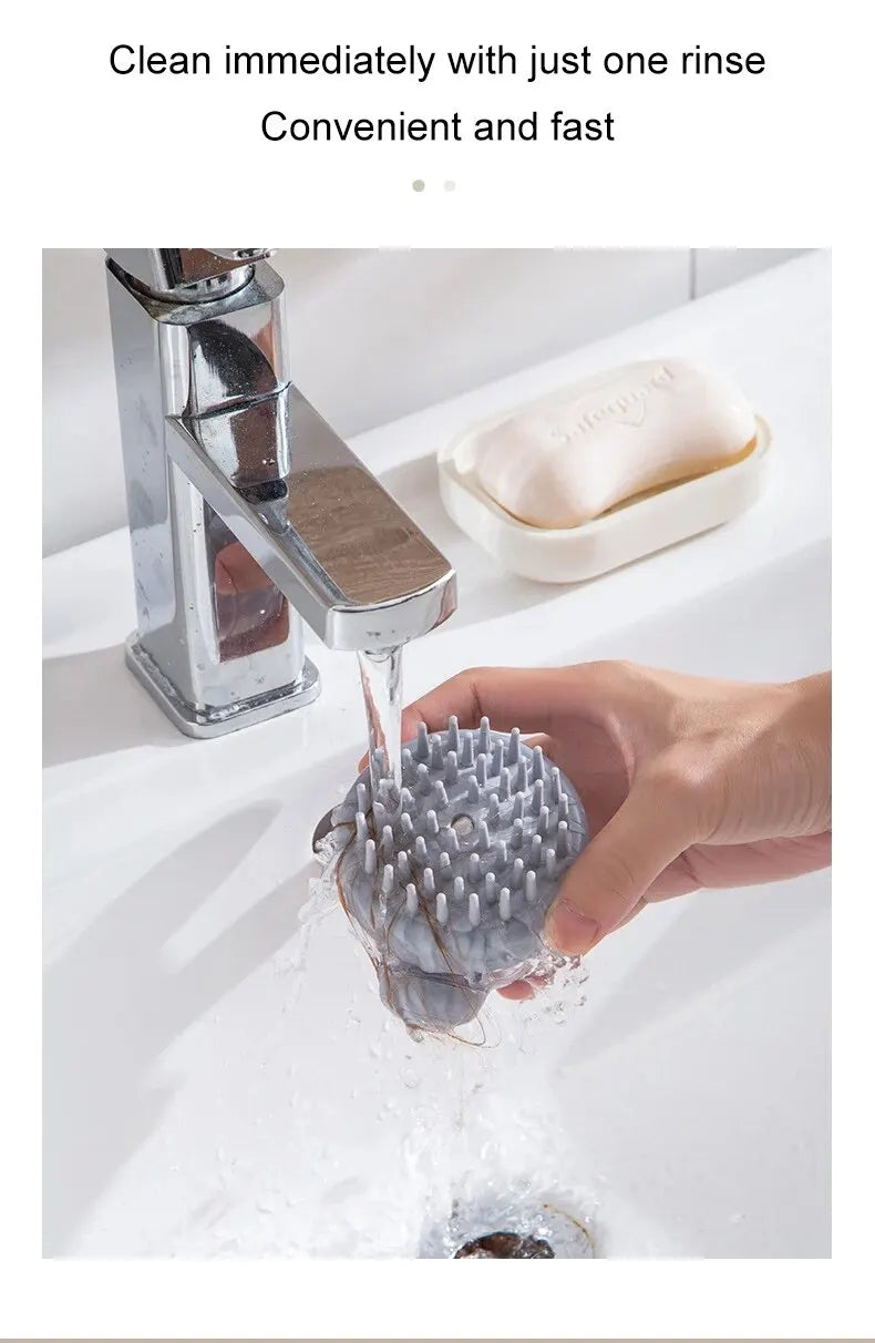 Brosse Shampoing Massage Cuir Chevelu - Distributeur Liquide Multifonction Bain Animaux Corps