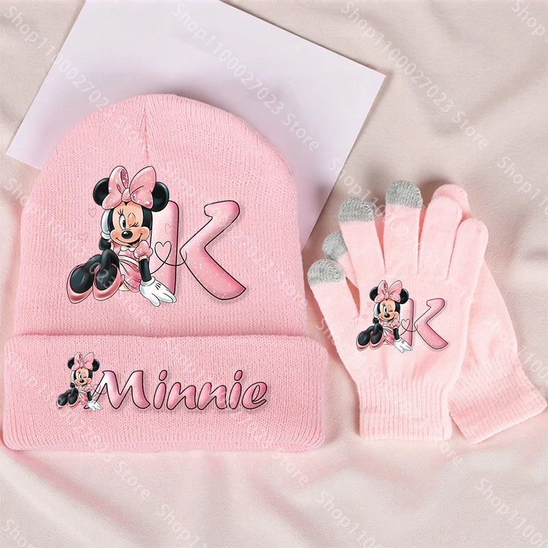 Ensemble Bonnet & Gants Fille Minnie Mouse - Tricot Chaud Disney Hiver
